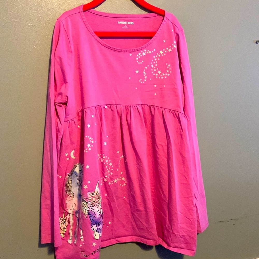 Lands end tunic pink with iridescent details